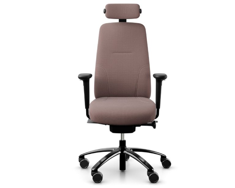 RH Logic 220 Elite - Dusty Red Steel Cut Trio Fabric - Black Base - Coathanger attachment - 24/7 chair
