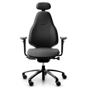 RH Mereo - Black Paloma Soft - Black Base - With headrest and adjustable armrests