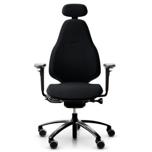 RH Mereo – Black Select Fabric RH Mereo - Black Select Wool Fabric with headrest and adjustable arm rests