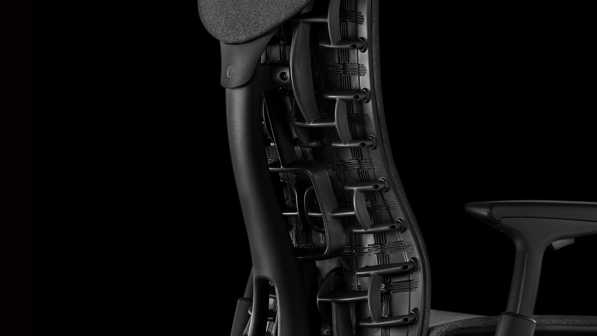 Herman Miller Embody chair, detail of the four-layer seat construction