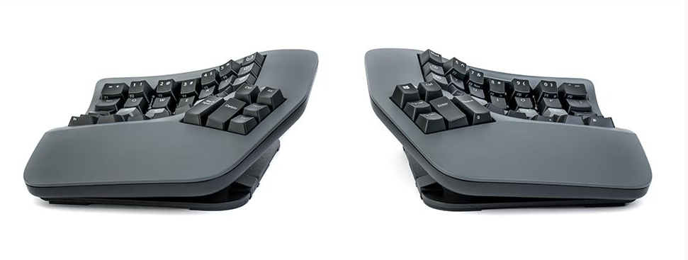 Kinesis Advantage360 Professional at low tenting angle