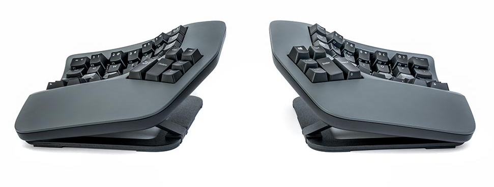 Kinesis Advantage360 Professional split keyboard at medium tenting angle
