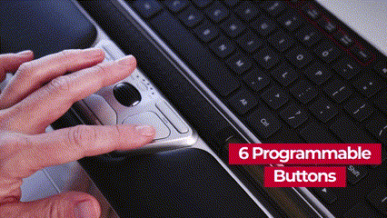 Animation showing the programmable button cluster on the RollerMouse Red