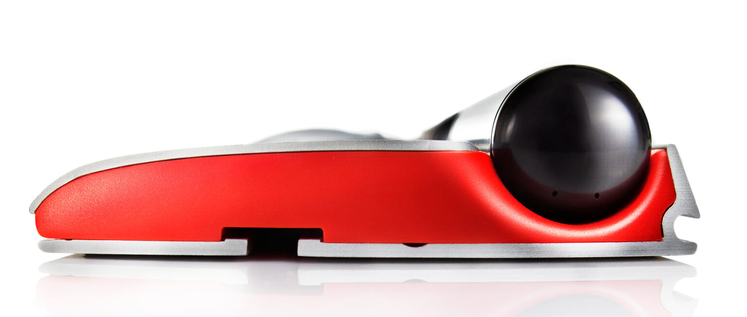 Close-up profile view of the RollerMouse Red rollerbar