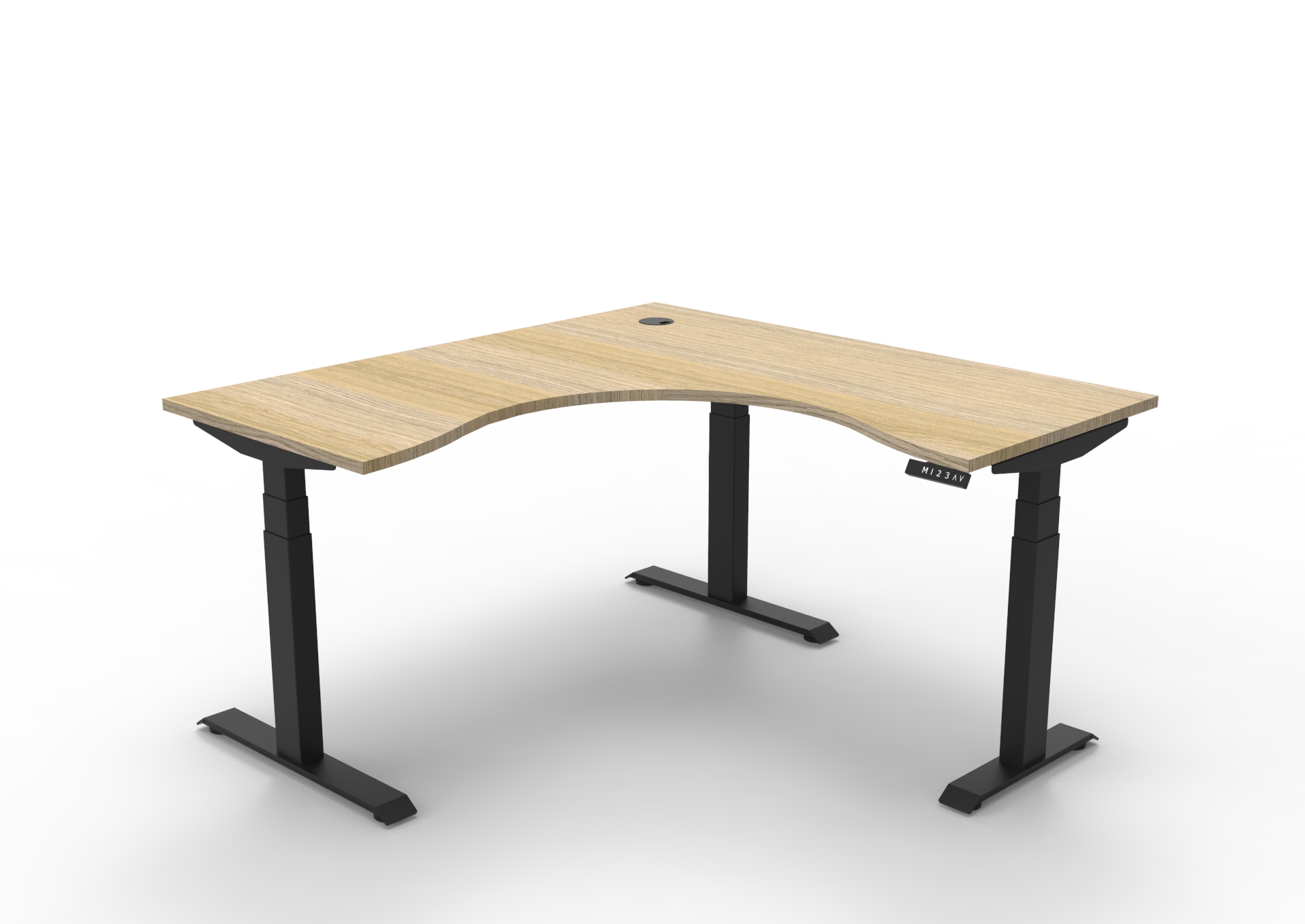 Rapidline L-Shaped workstation, 1500x1500, Natural Oak top